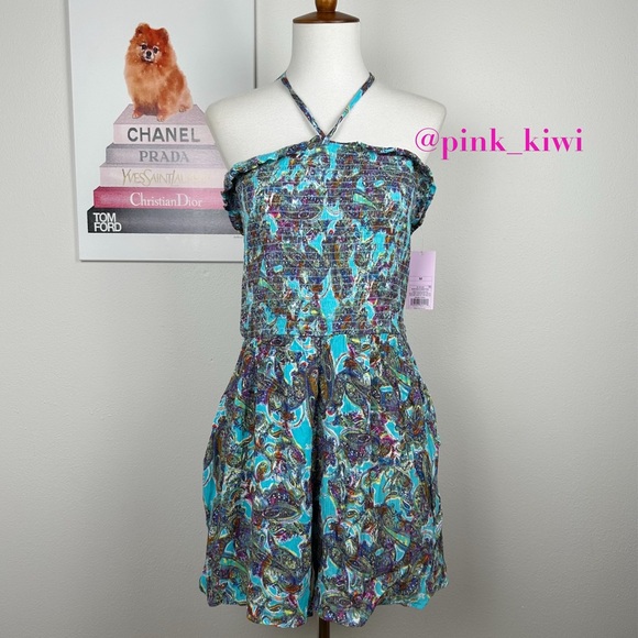 wild fable Pants - Wild Fable Printed Sleeveless Woven Smocked Romper